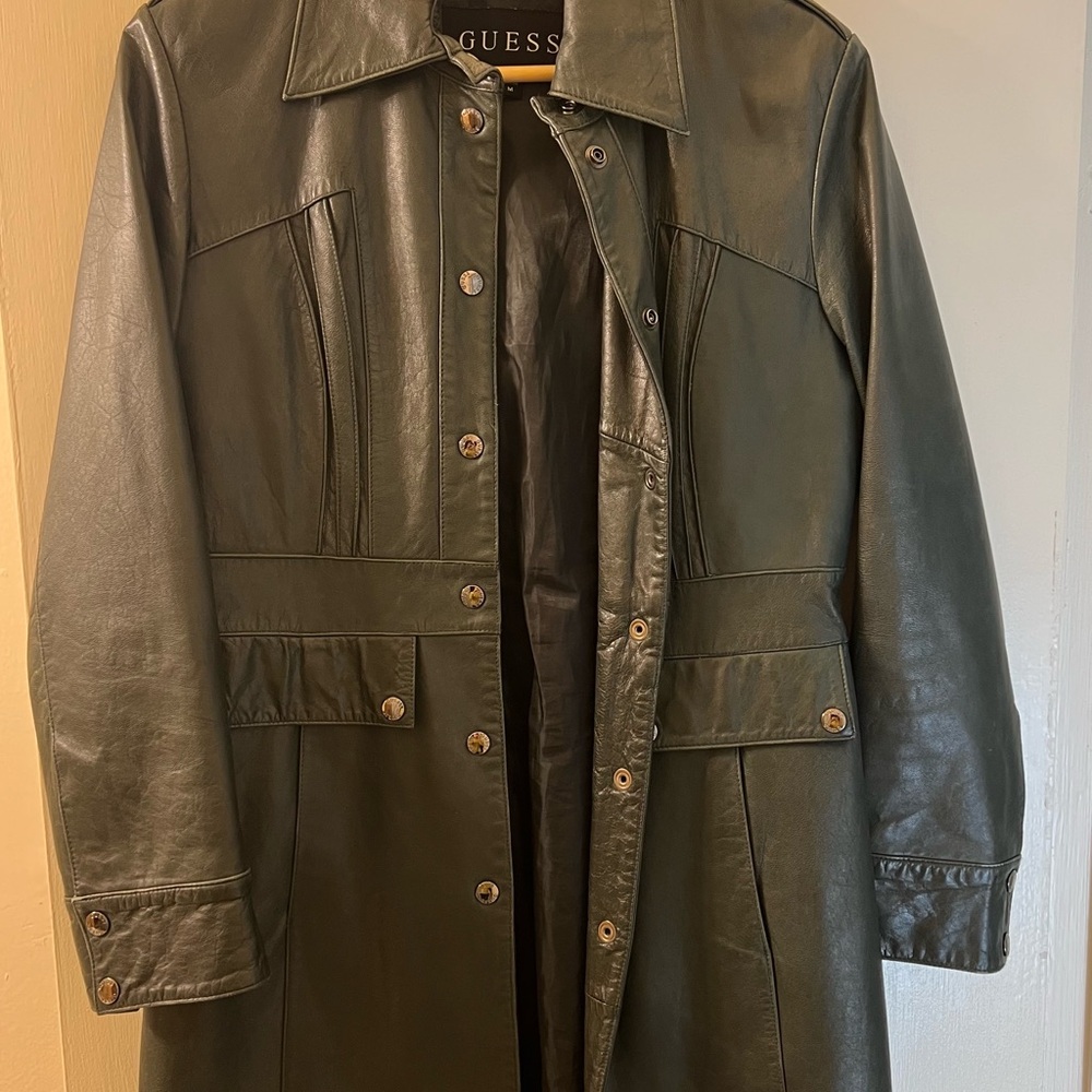 GUESS Women's Green Leather Jacket